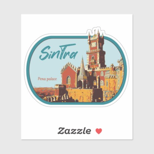 Sintra Pena palace illustration Portugal Sticker