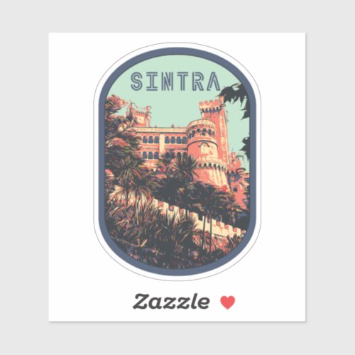 Sintra Pena palace illustration Portugal Sticker