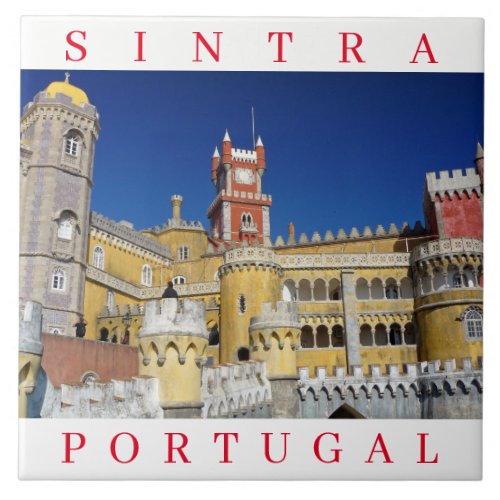 Sintra Pena Palace view ceramic tile