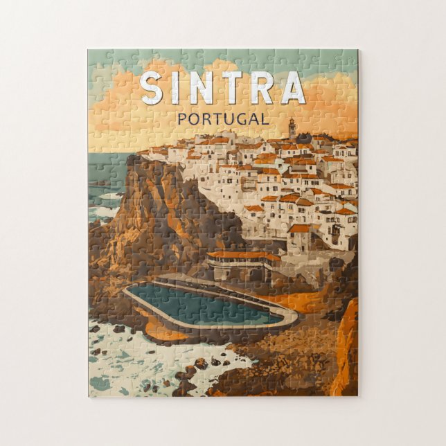 Sintra Portugal Illustration Travel Art Vintage Jigsaw Puzzle (Vertical)