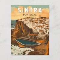 Sintra Portugal Illustration Travel Art Vintage