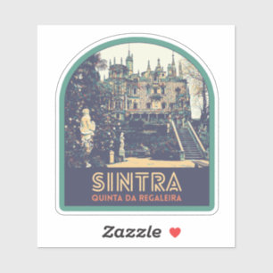 Sintra Regaleira palace illustration Portugal Sticker