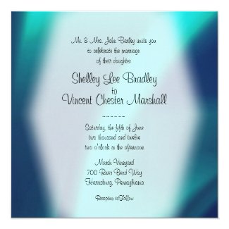 Sinuous Blue Wedding Invitation