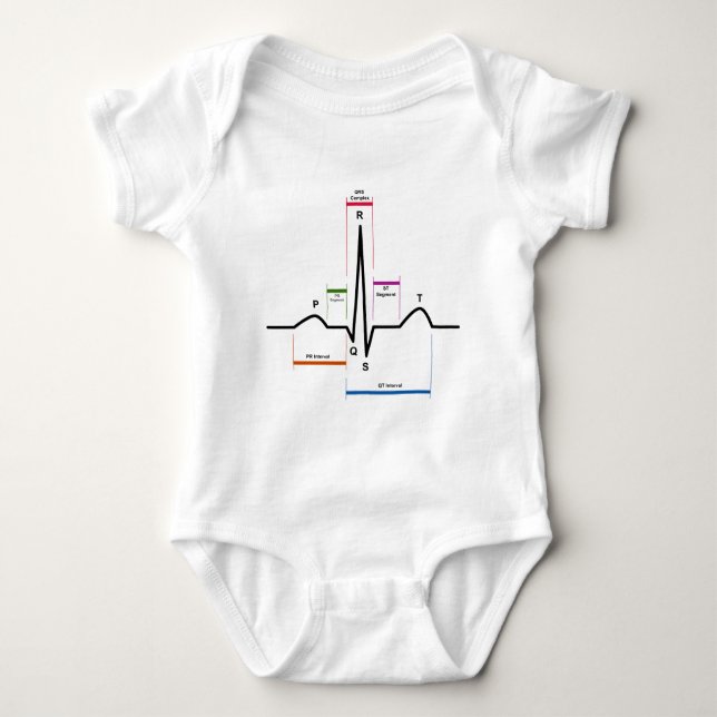 Sinus Rhythm in an Electrocardiogram ECG Diagram Baby Bodysuit (Front)
