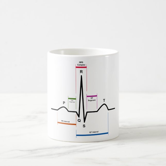 Sinus Rhythm in an Electrocardiogram ECG Diagram Coffee Mug (Center)