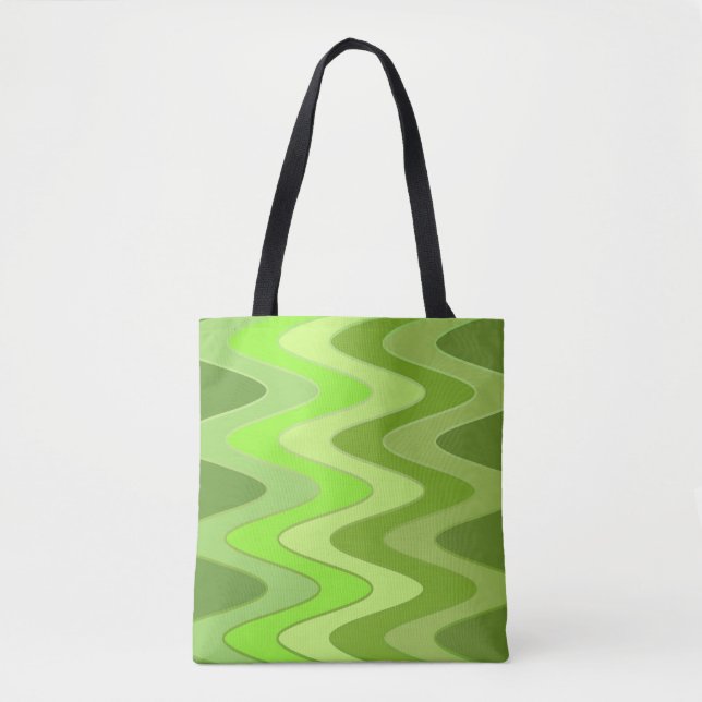 Sinus Waves pattern - green mix + your ideas Tote Bag (Front)