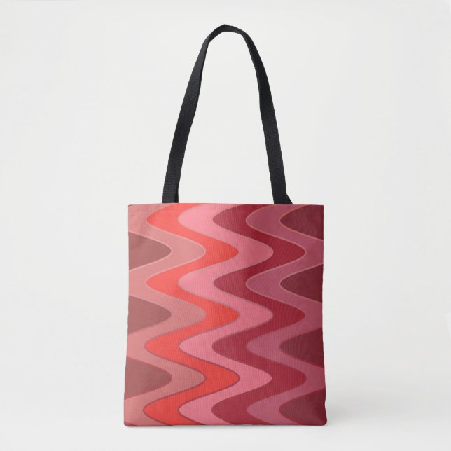 Sinus Waves pattern - red mix + your ideas Tote Bag (Front)