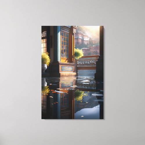 Sochin Temple Reflection Pool Canvas Wrap