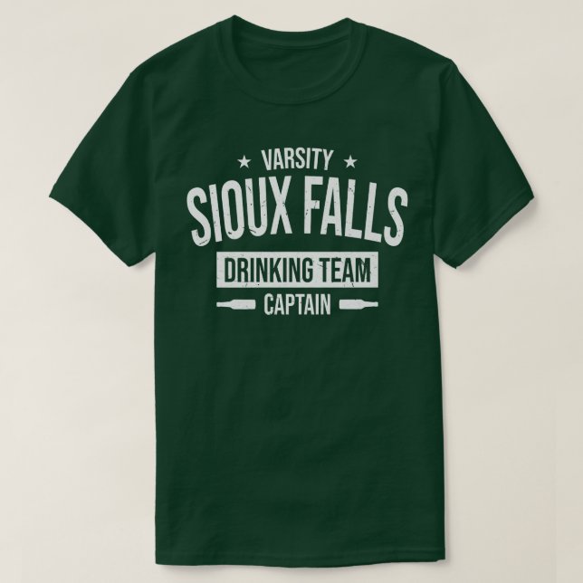 Siou Falls Drinking Team Captain South Dakota Beer T-Shirt (Design Front)