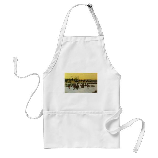 Sioux Camp at Wounded Knee by John Hauser Adult Apron (Front)