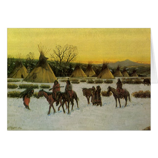 Sioux Camp at Wounded Knee by John Hauser Cards (Front Horizontal)