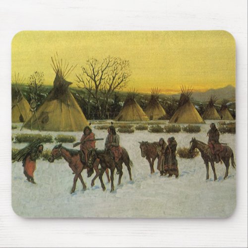 Sioux Camp at Wounded Knee by John Hauser Mouse Pad