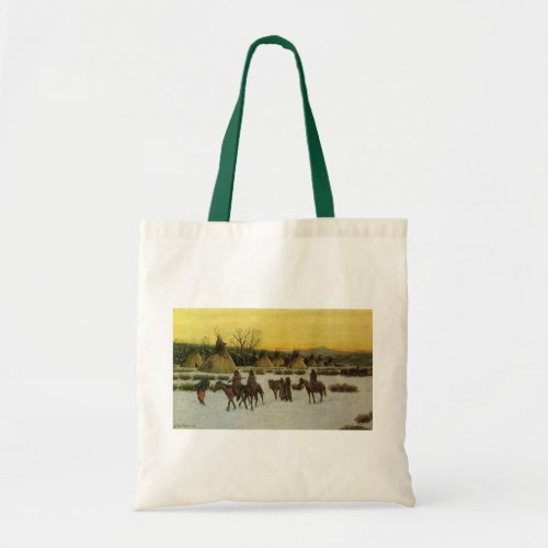 Sioux Camp at Wounded Knee by John Hauser Tote Bag