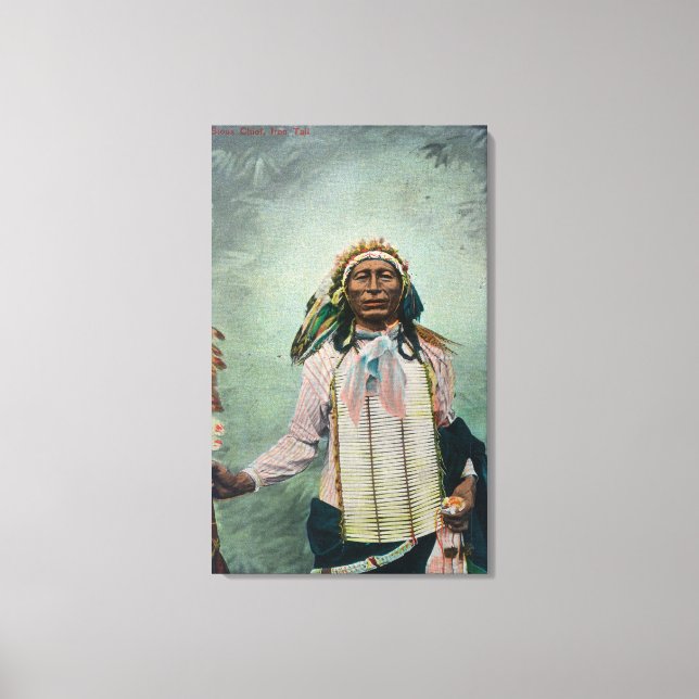 Sioux Chief Iron Tail Portrait Canvas Print (Front)