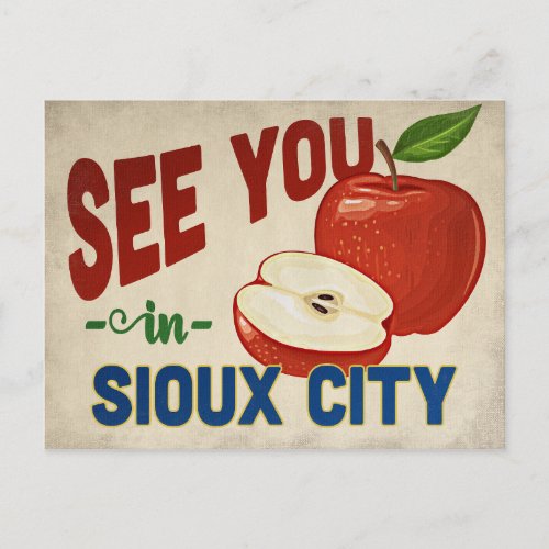 Sioux City Iowa Apple _ Vintage Travel Postcard