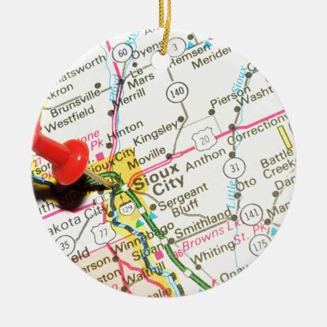 Sioux City, Iowa Ceramic Ornament (Front)