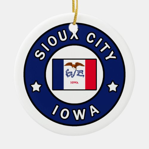 Sioux City Iowa Ceramic Ornament