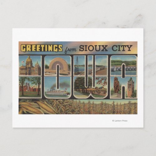 Sioux City Iowa _ Large Letter Scenes 2 Postcard