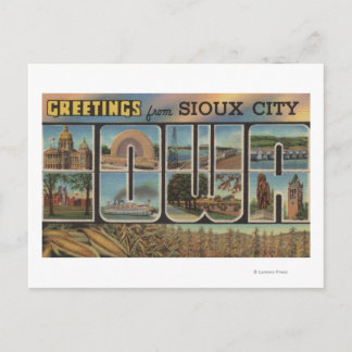 Sioux City, Iowa - Large Letter Scenes 2 Postcard
