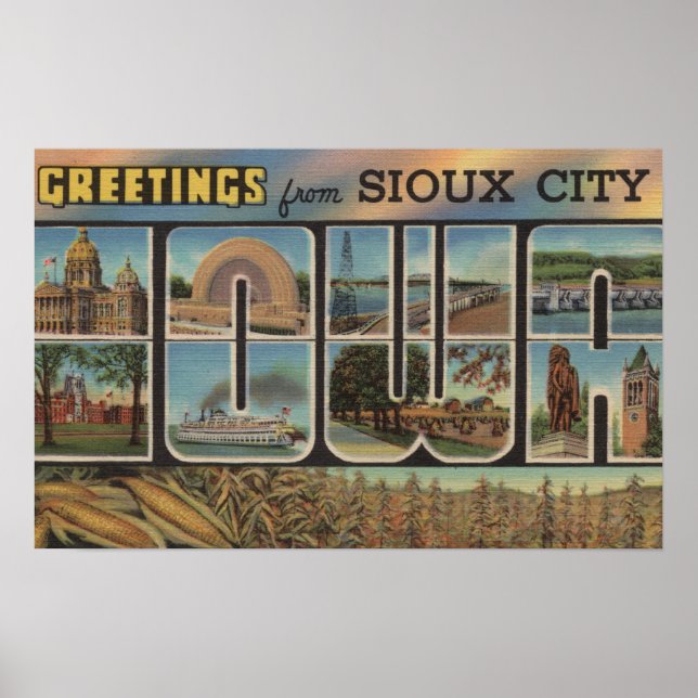 Sioux City, Iowa - Large Letter Scenes 2 Poster (Front)