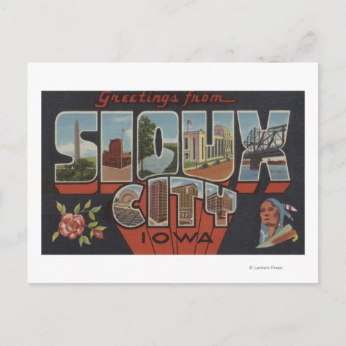 Sioux City Iowa _ Large Letter Scenes Postcard