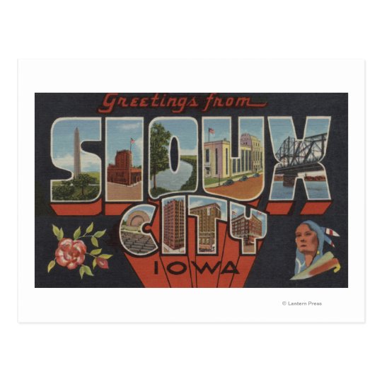 Sioux City, Iowa - Large Letter Scenes Postcard