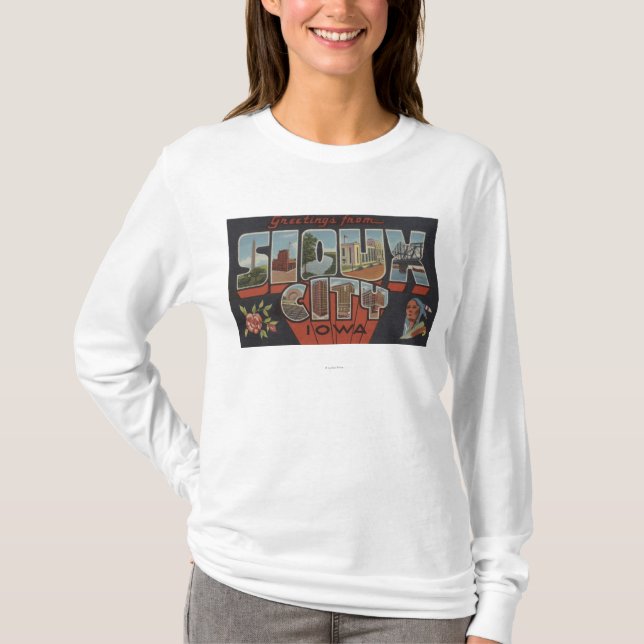 Sioux City, Iowa - Large Letter Scenes T-Shirt (Front)
