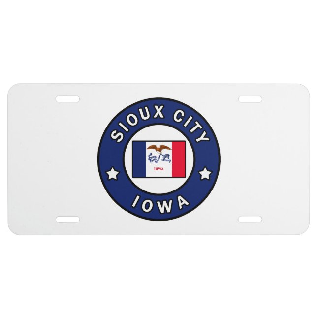 Sioux City Iowa License Plate (Front)