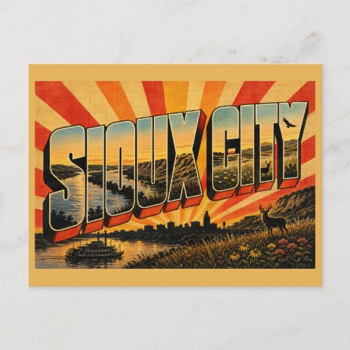 Sioux City Iowa Missouri River Loess Hills Art Postcard