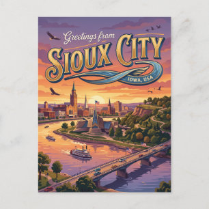 Sioux City Riverfront USA Postcard