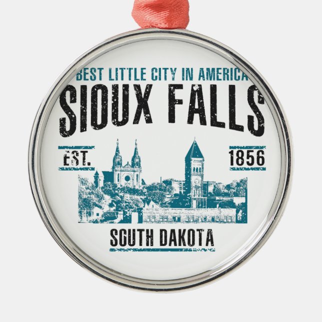 Sioux Falls Metal Ornament (Front)