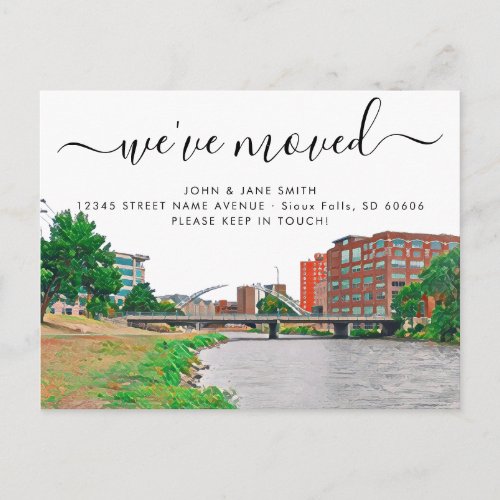 Sioux Falls Moving Announcement Postcard