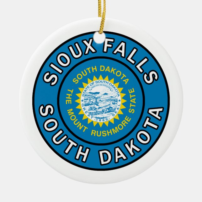Sioux Falls South Dakota Ceramic Ornament (Front)