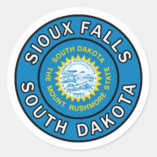 Sioux Falls South Dakota Classic Round Sticker