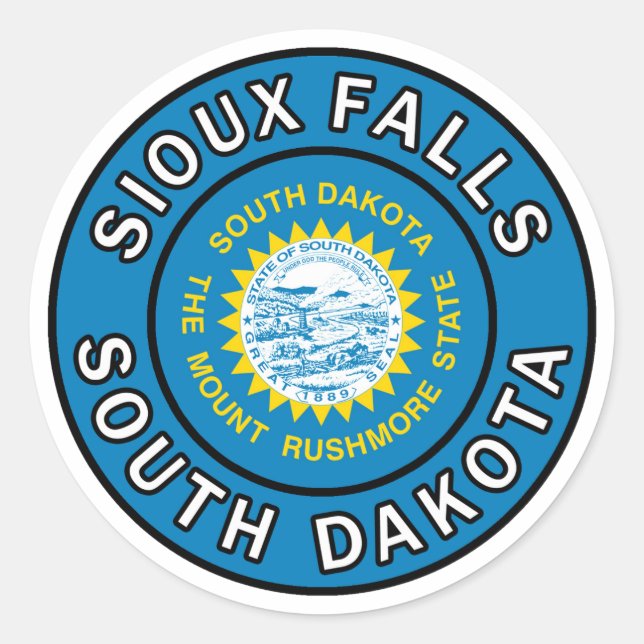 Sioux Falls South Dakota Classic Round Sticker (Front)