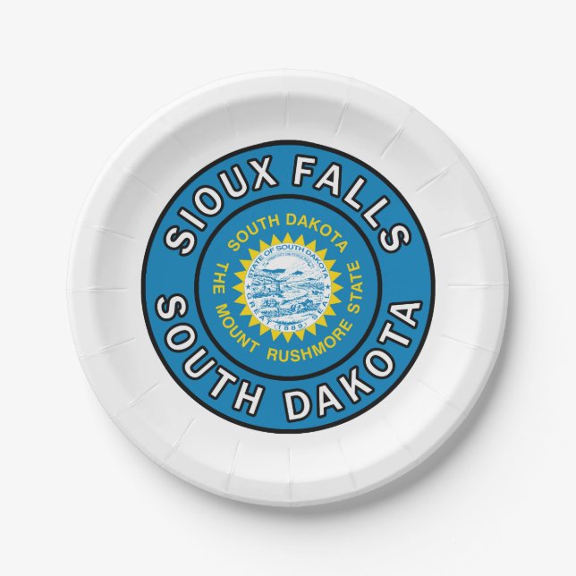 Sioux Falls South Dakota Paper Plates (Front)