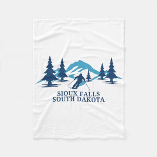 Sioux Falls South Dakota Ski Resort Skiing Skier Fleece Blanket