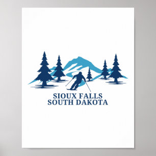 Sioux Falls South Dakota Ski Resort Skiing Skier Poster