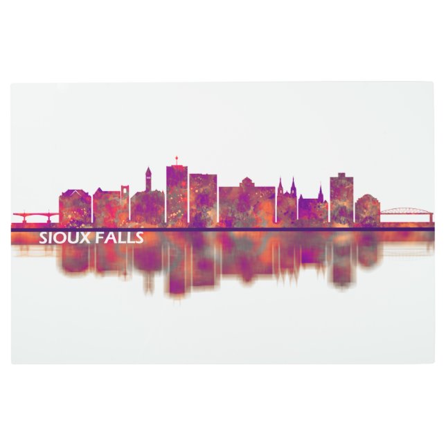 Sioux Falls South Dakota Skyline Metal Print (Front)