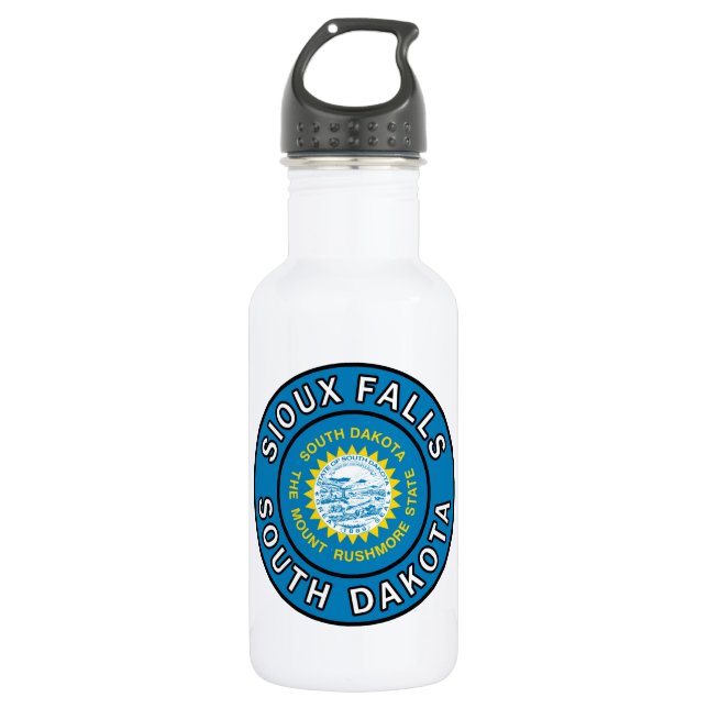 Sioux Falls South Dakota Stainless Steel Water Bottle (Front)