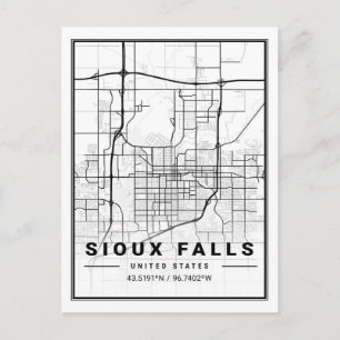 Sioux Falls South Dakota USA Travel City Map Postcard