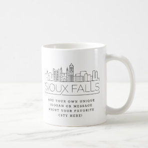 Sioux Falls Stylized Skyline | Custom Slogan Coffee Mug