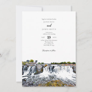 Sioux Falls Waterfall Wedding Invitation
