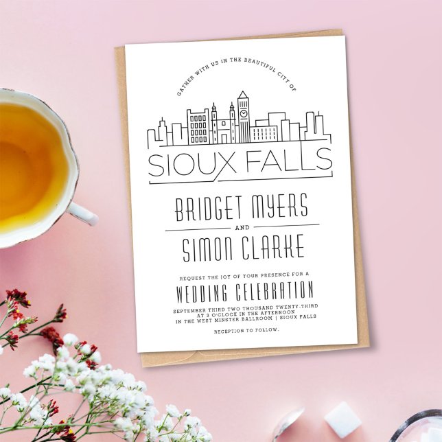 Sioux Falls Wedding | Stylized Skyline Invitation (Creator Uploaded)