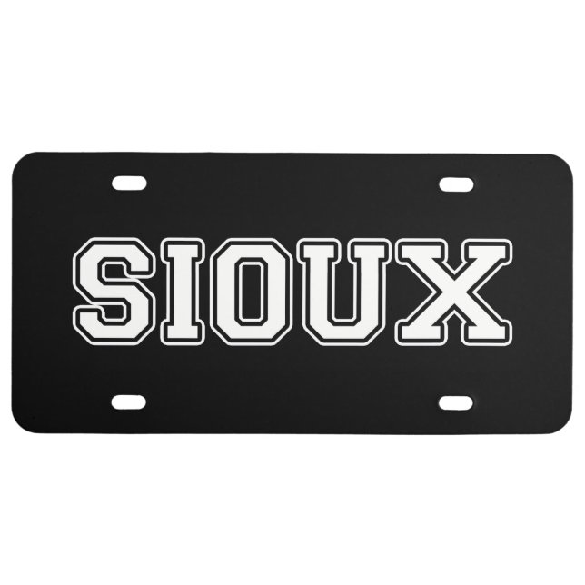 Sioux License Plate (Front)