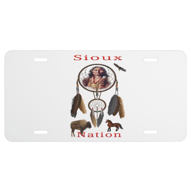 Sioux Nation mercnandise License Plate (Front)