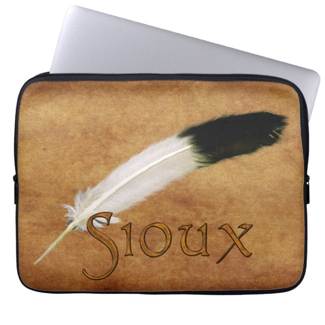 SIOUX Native American Feather Laptop Sleeve (Front)
