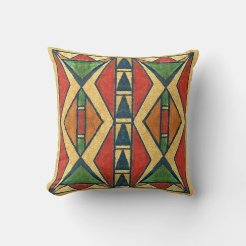 Sioux style 1860s parfleche design throw pillow