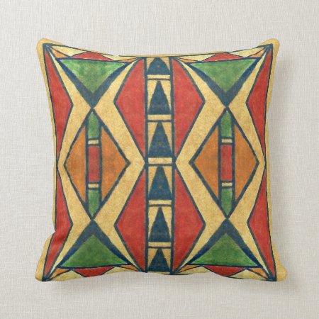 Sioux Style 1860's Parfleche Design Throw Pillow