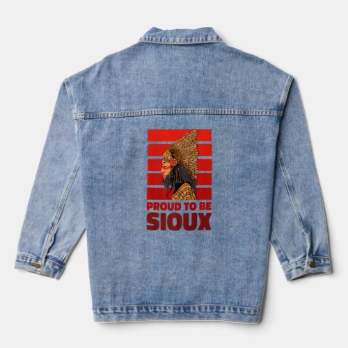 Sioux Tribe Women Proud Native American Sioux  Denim Jacket